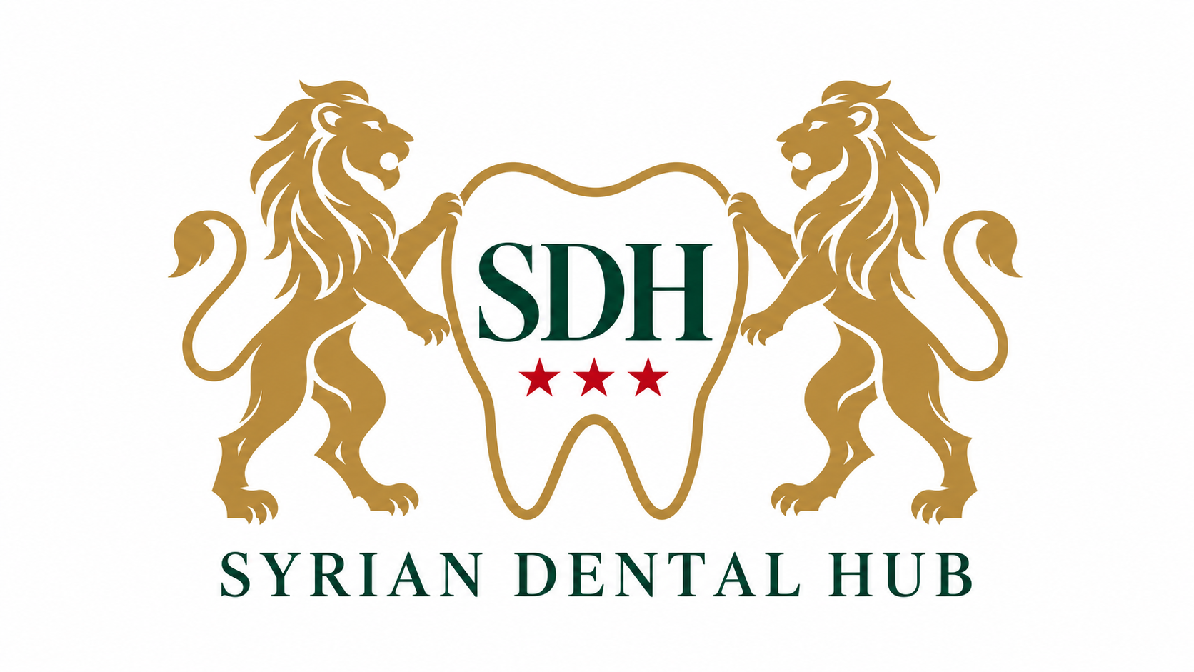 SDH — Syrian Dental Hub: gold lions and dental emblem